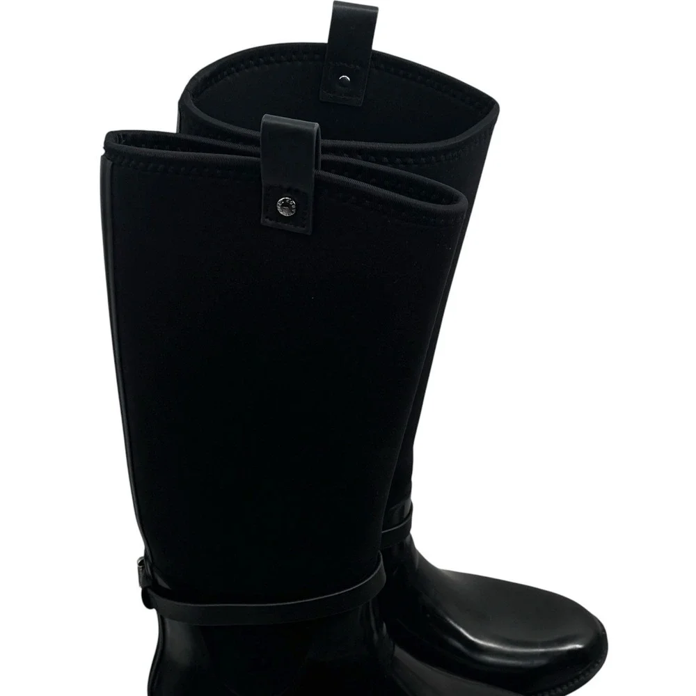Michael Kors‎ Charm Stretch Calf Black Rain Boots Capsule Comfort Utility 9